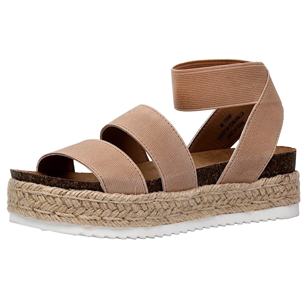 🆕 Beige Stretch Platform sandals